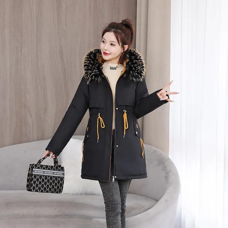 Stylish and Easy-to-Clean Women's Parka with Drawstring Waist