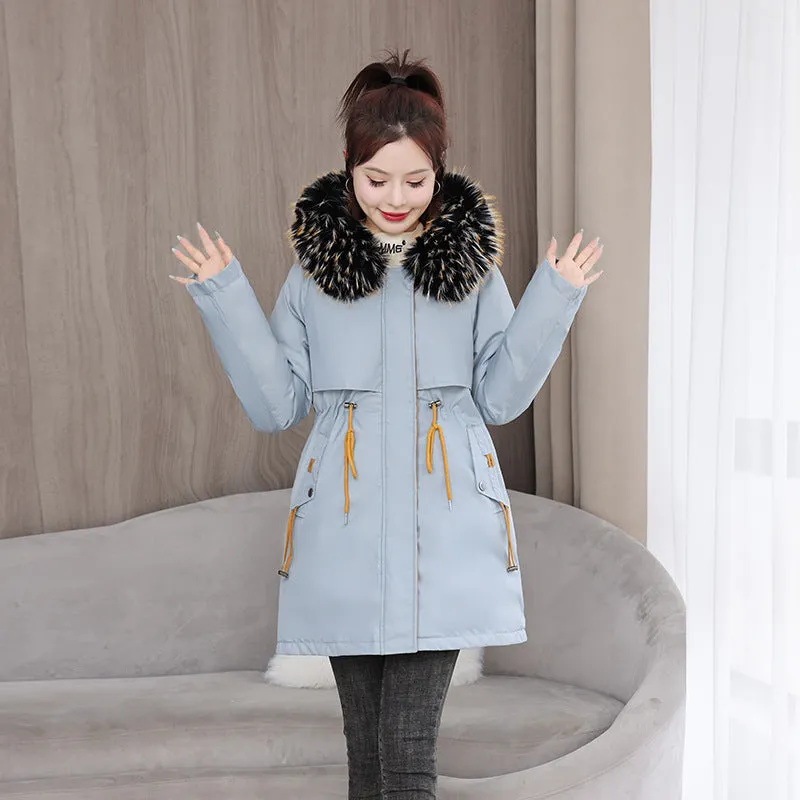 Stylish and Easy-to-Clean Women's Parka with Drawstring Waist