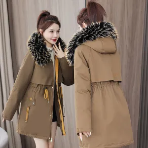 Stylish and Easy-to-Clean Women's Parka with Drawstring Waist