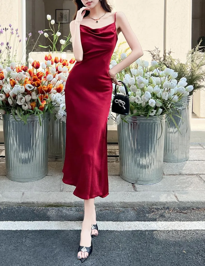 Stylish Women's Maxi Cami Dress Featuring Beaded Details