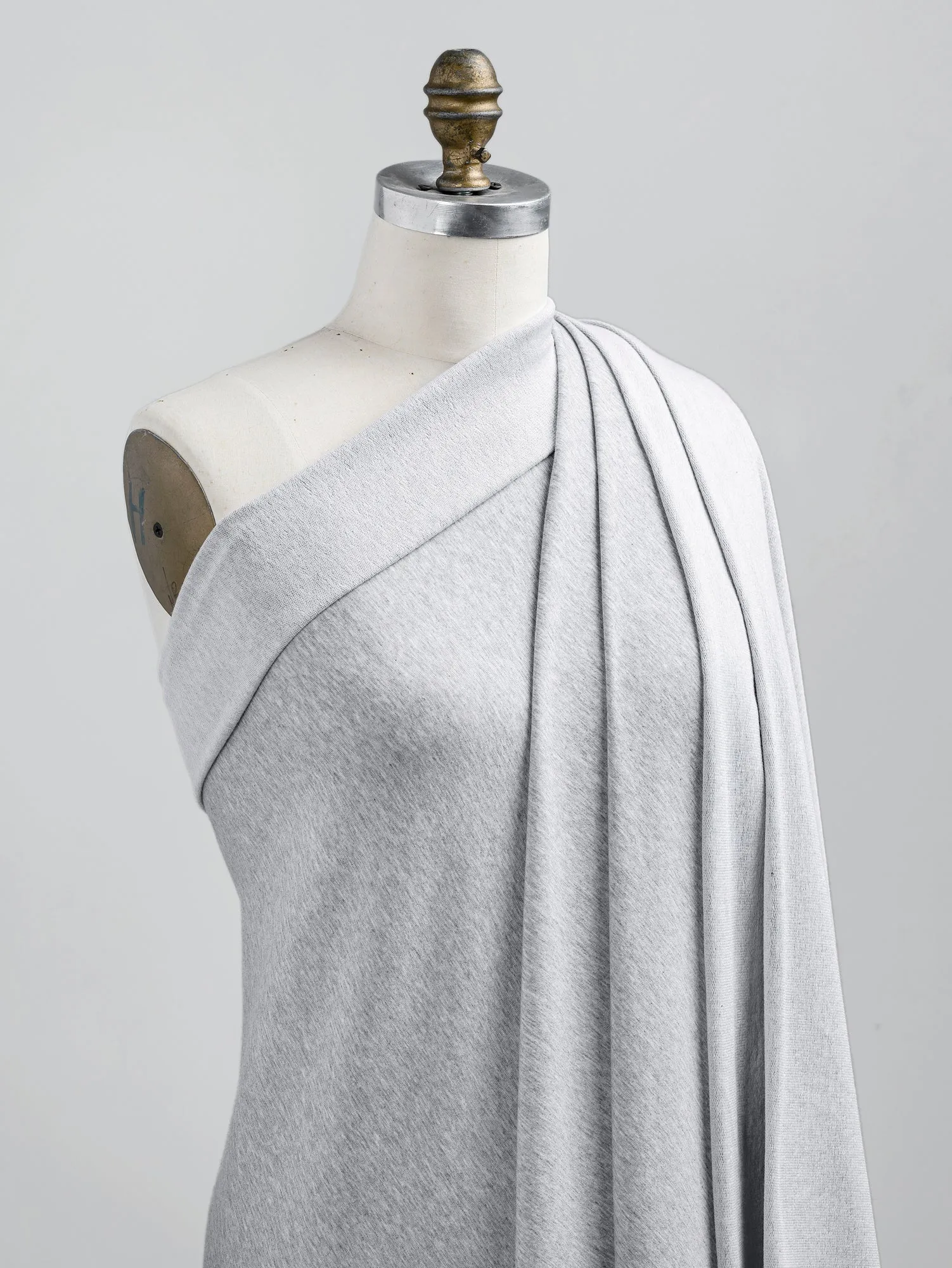 Tencel Lyocell Organic Cotton Stretch French Terry - Heather Grey