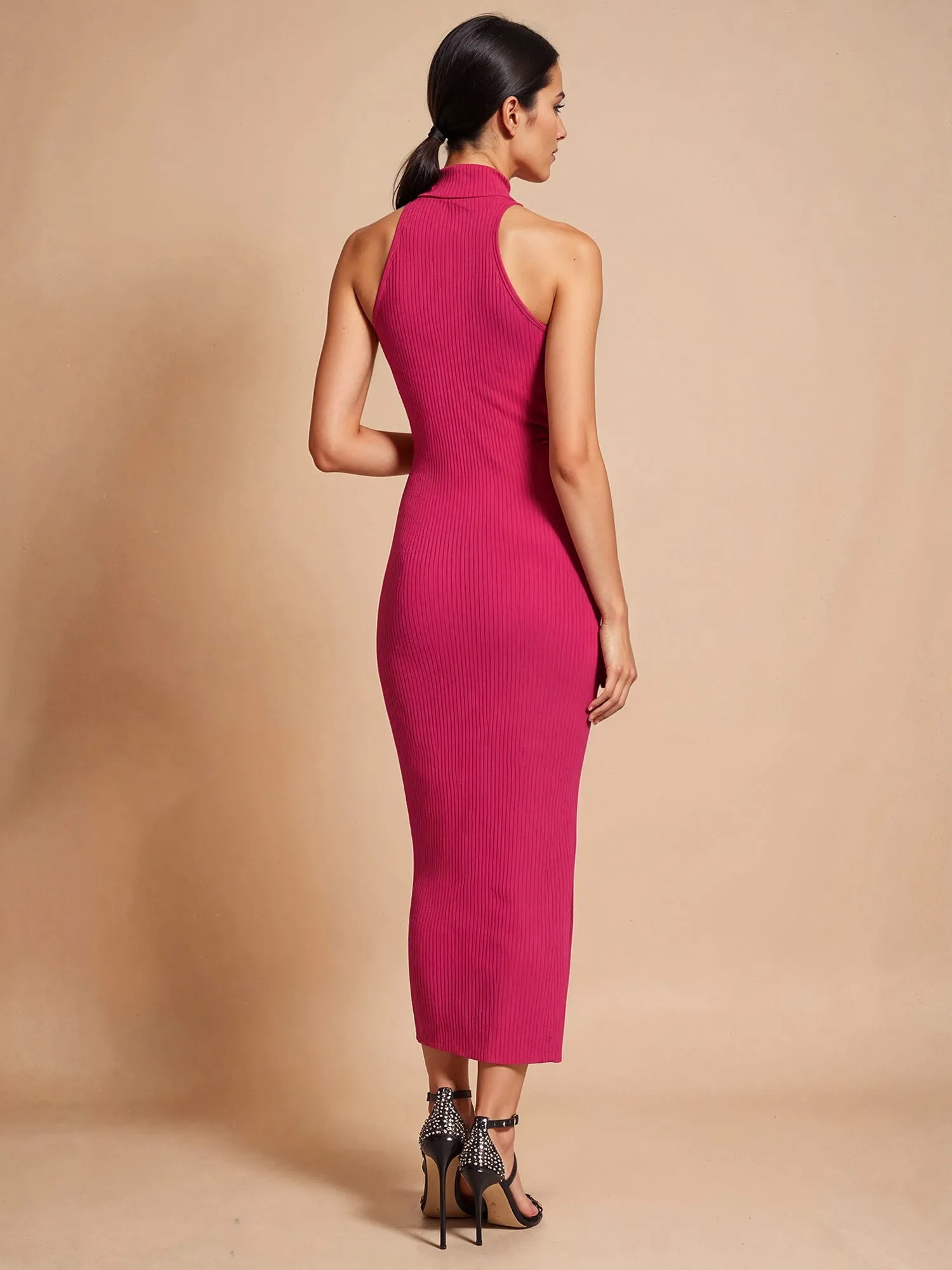 The Every Day Halter Mock Neck Midi Dress