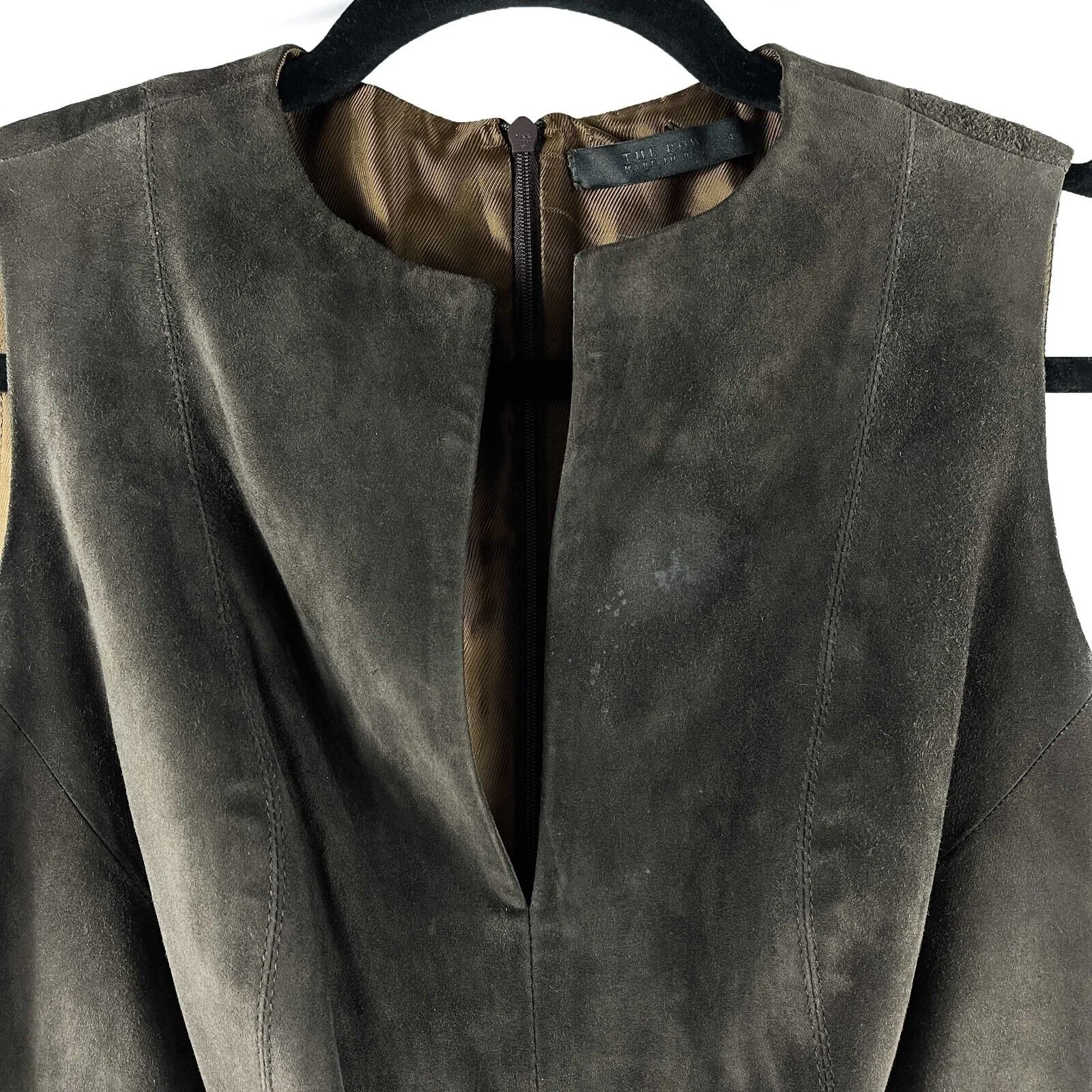 THE ROW - Excellent - Suede Liffen Midi - Dark Brown Dress - Size 4