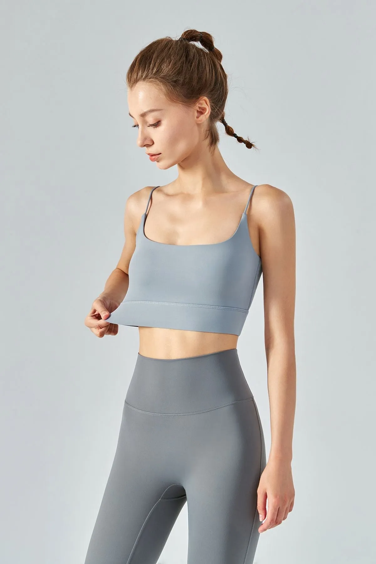 Thin Strap Open Back Sports Bra Cami