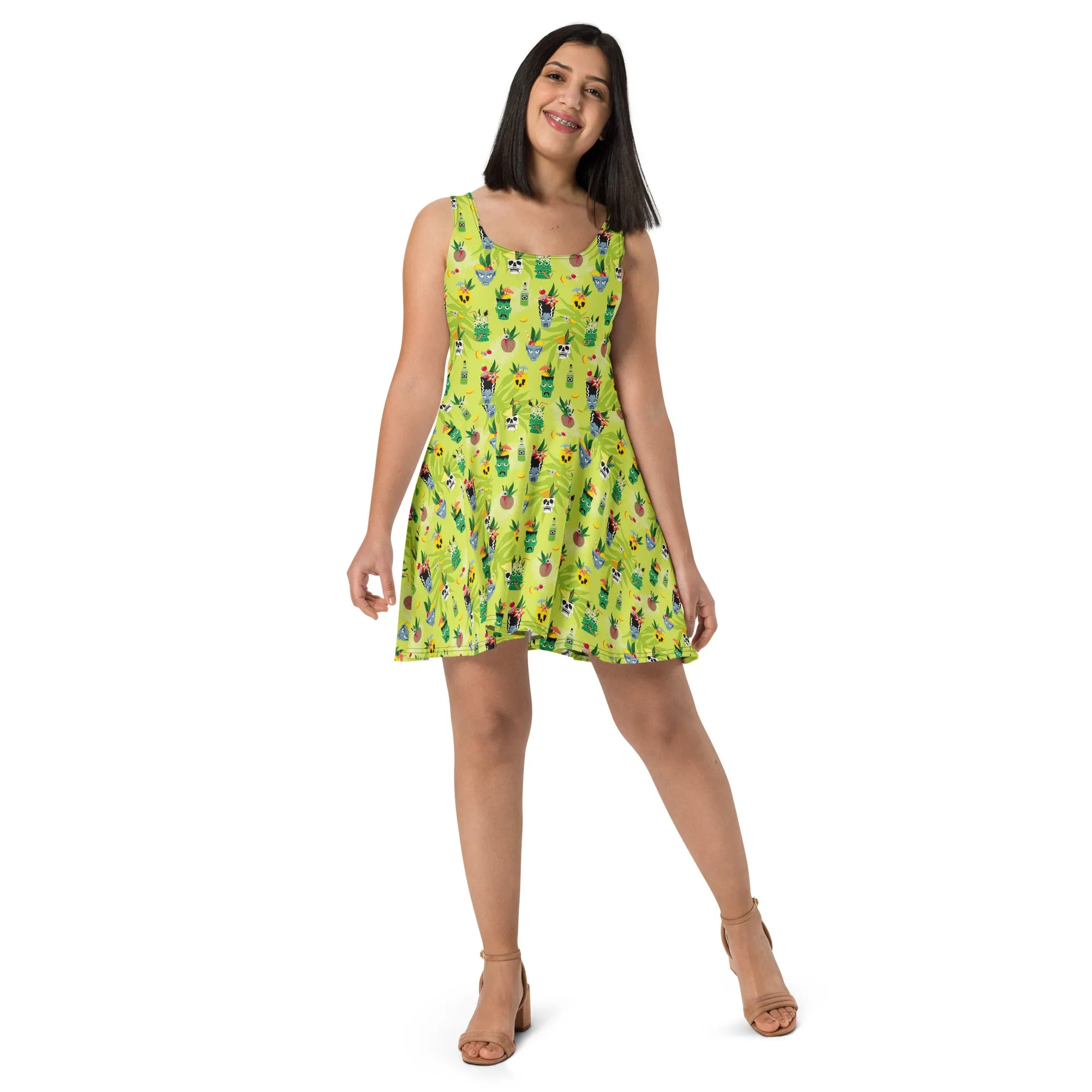 Tiki Monster Mug Skater Dress