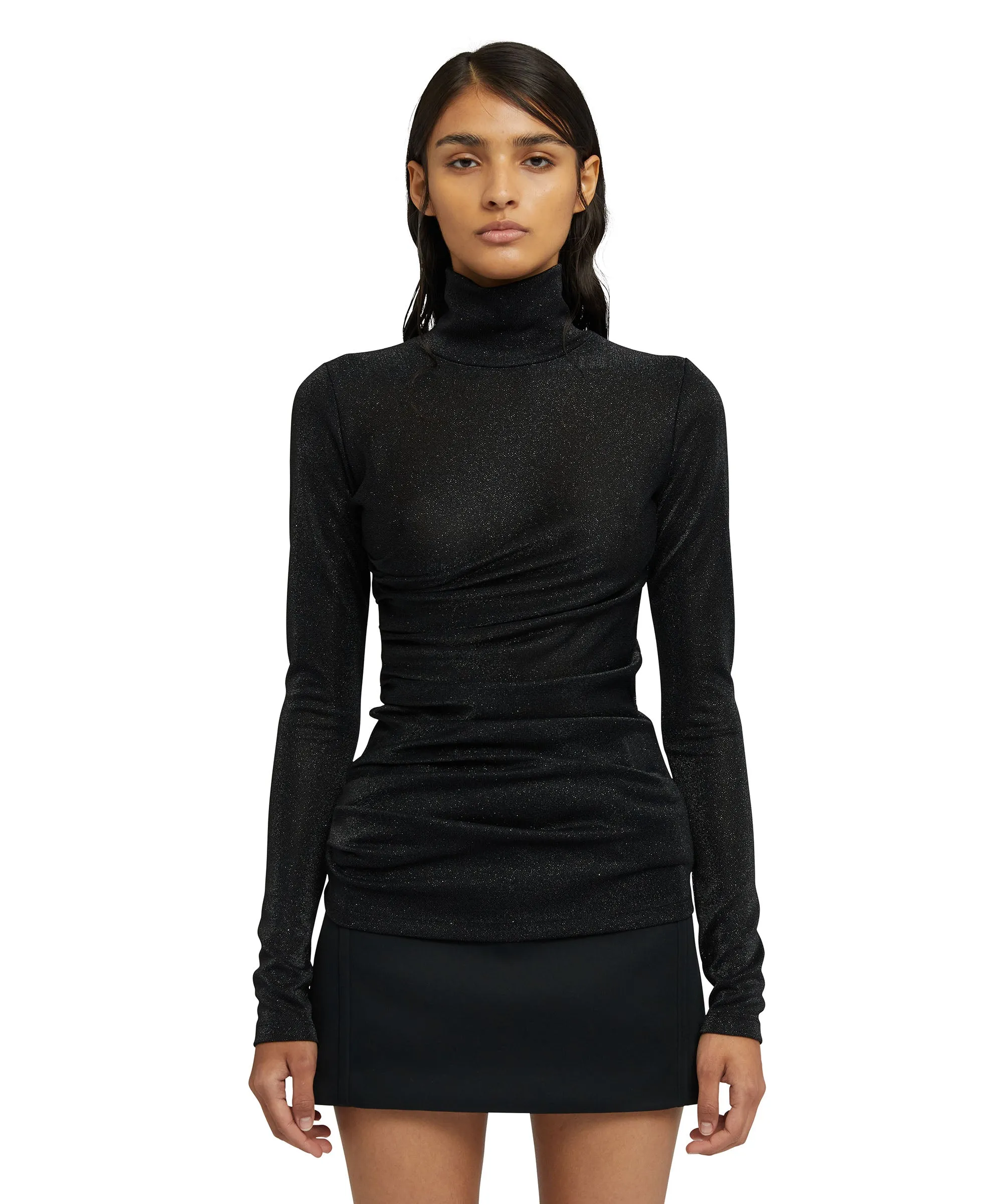 Top in fluid glittery jersey