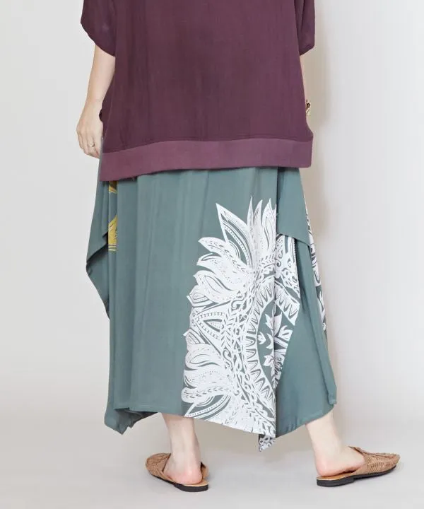 Tribal Flower Long Skirt