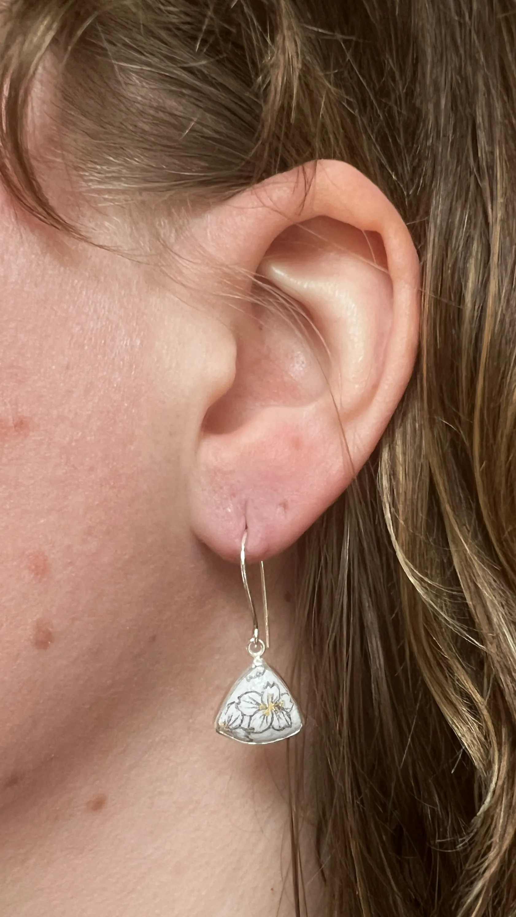 Trillion Cherry Blossom Earrings