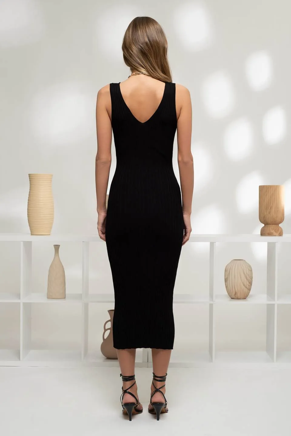 V-Neck Midi Dress