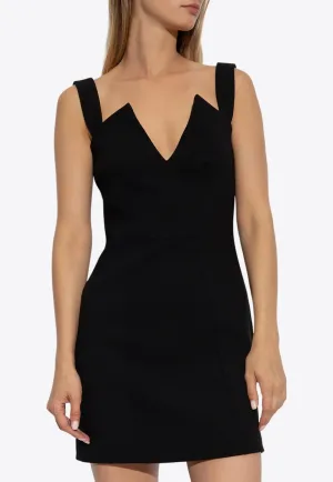 V-neckline Fitted Mini Dress