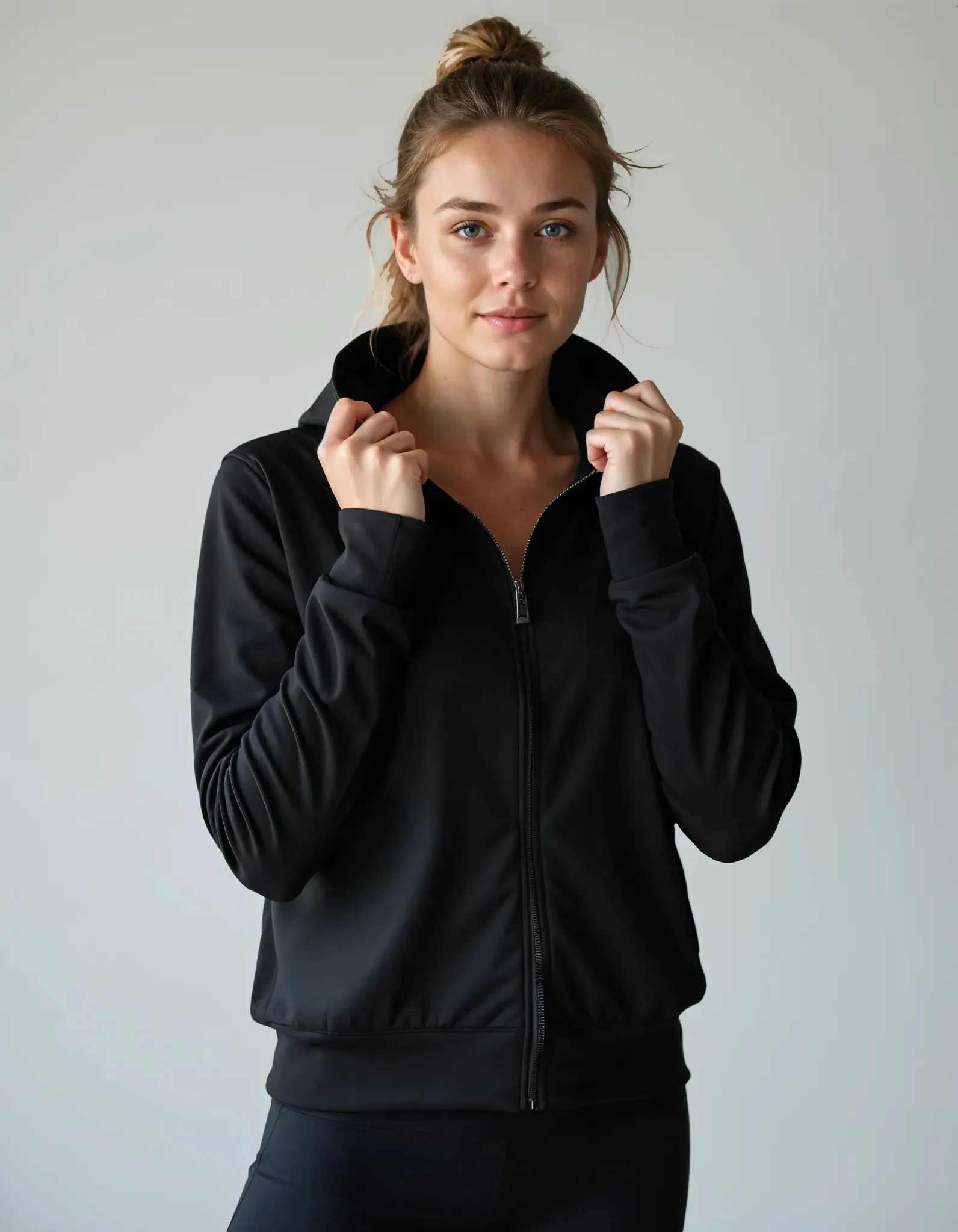 Vera Cropped Zip Hoodie – Sleek Fit, Street Edge, Custom-Ready