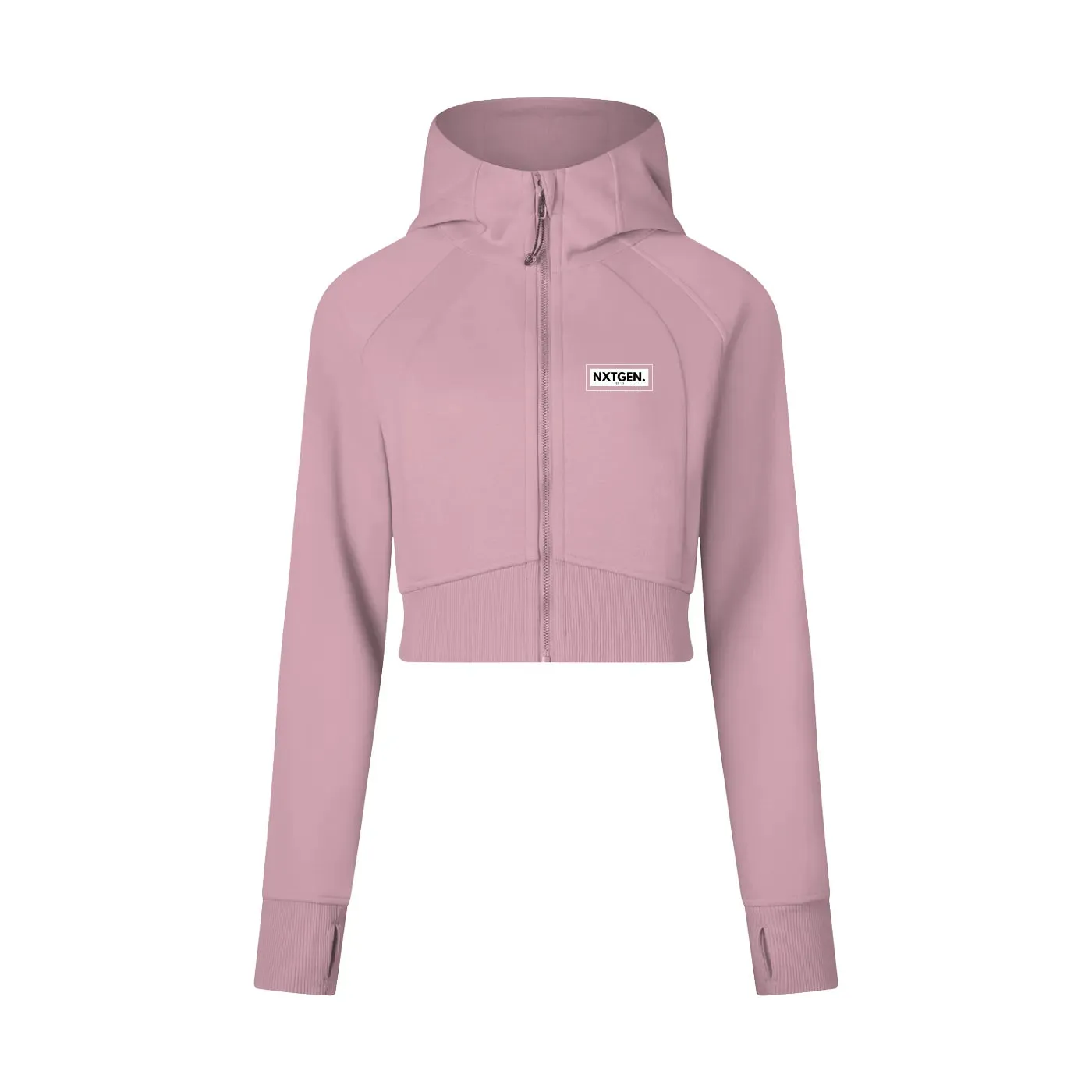 Vera Cropped Zip Hoodie – Sleek Fit, Street Edge, Custom-Ready