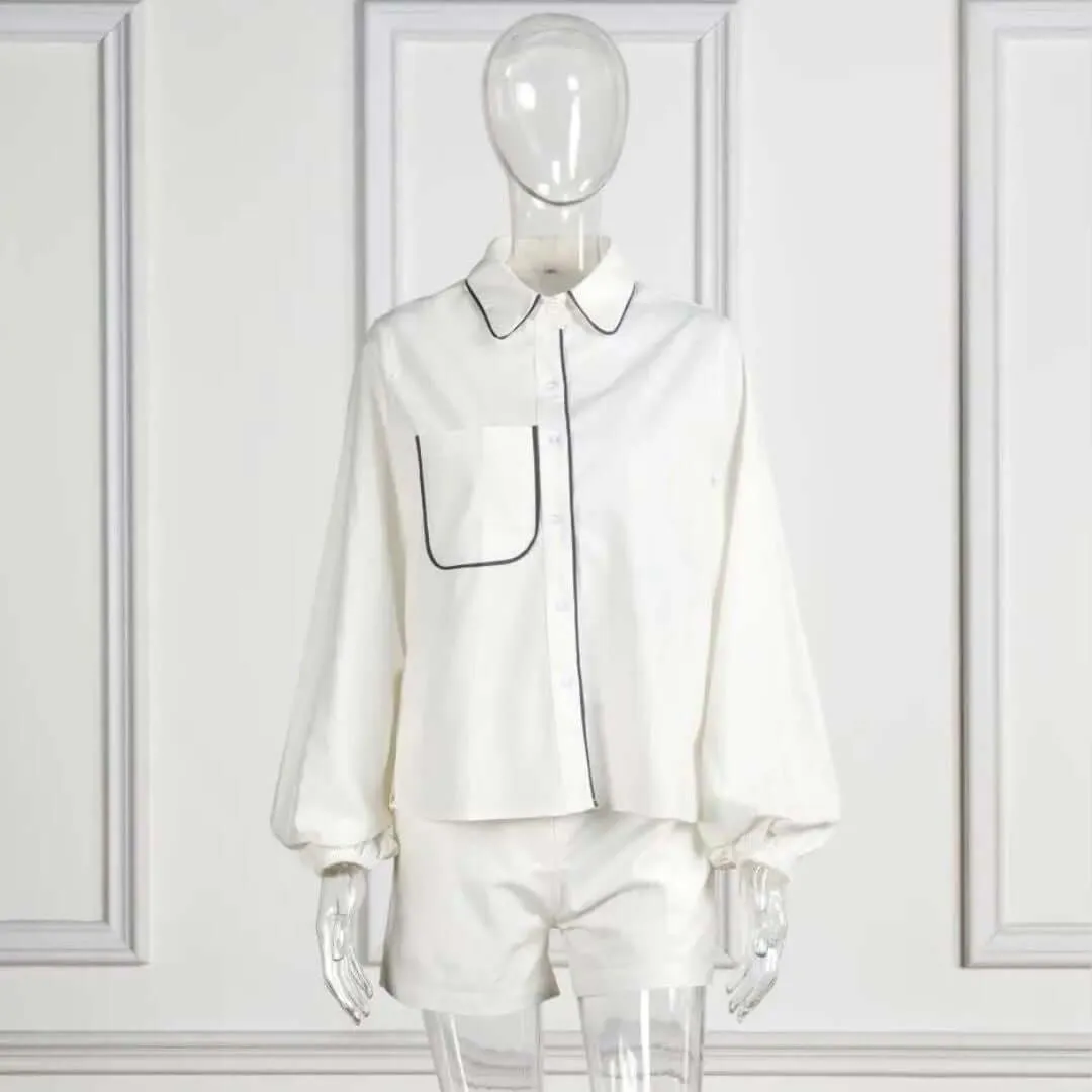 Vera - Elegant set with shirt blouse and shorts