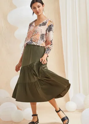 Verge Acrobat Artful Skirt Safari Green
