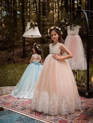 Verona Blush Flower Girl Tulle Dress