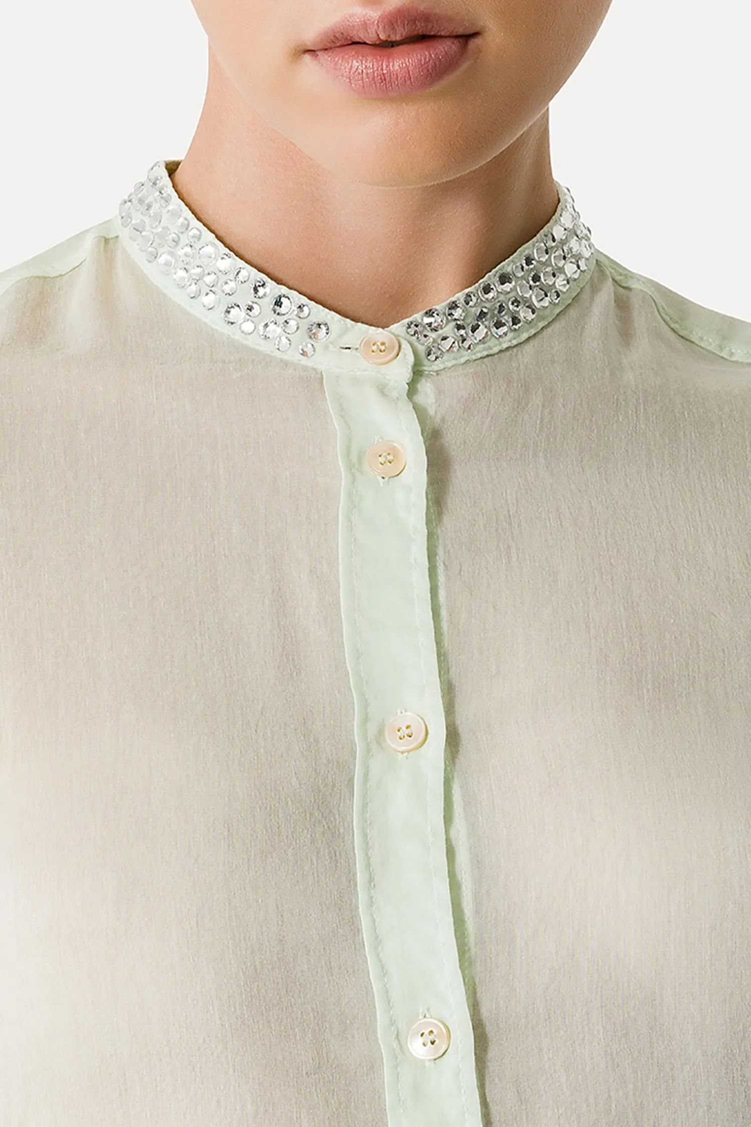 Voile Crystal Shirt Mint
