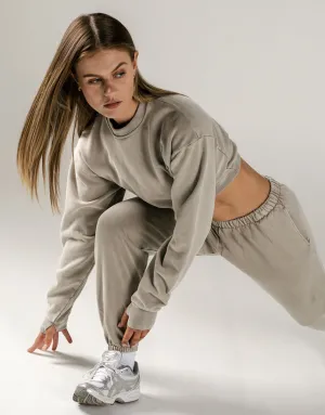 W23 Cropped Crew Neck- Earth