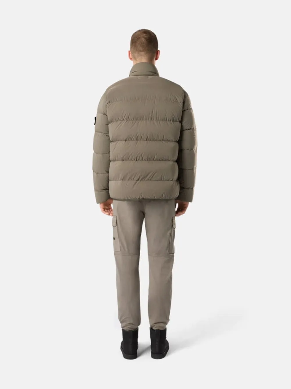 Walnut Brown Down Blouson with Anti-Drop