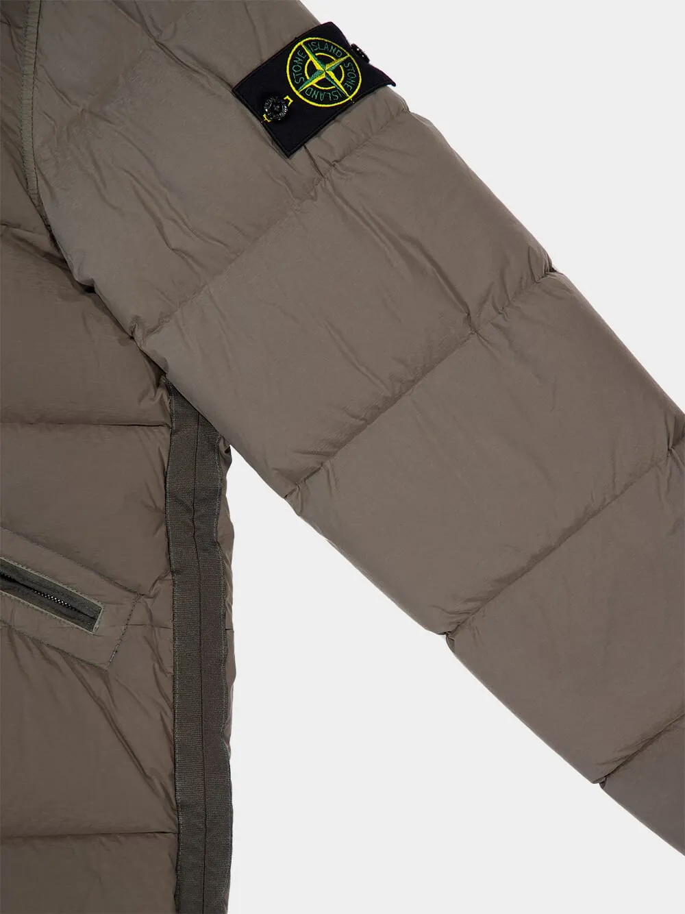 Walnut Brown Down Blouson with Anti-Drop