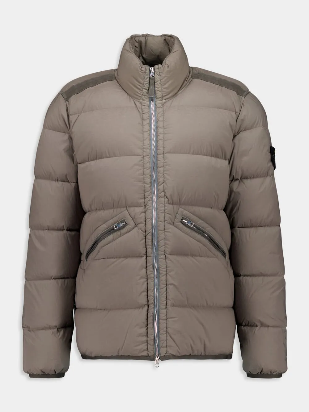 Walnut Brown Down Blouson with Anti-Drop