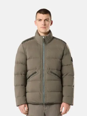 Walnut Brown Down Blouson with Anti-Drop
