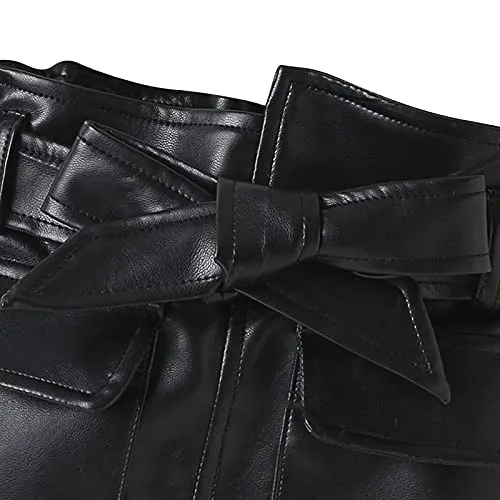WASAIGOOD Toddler Girls Irregular PU Leather Skirt