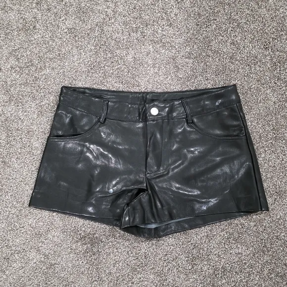 We Wore What Vegan Leather Shorts