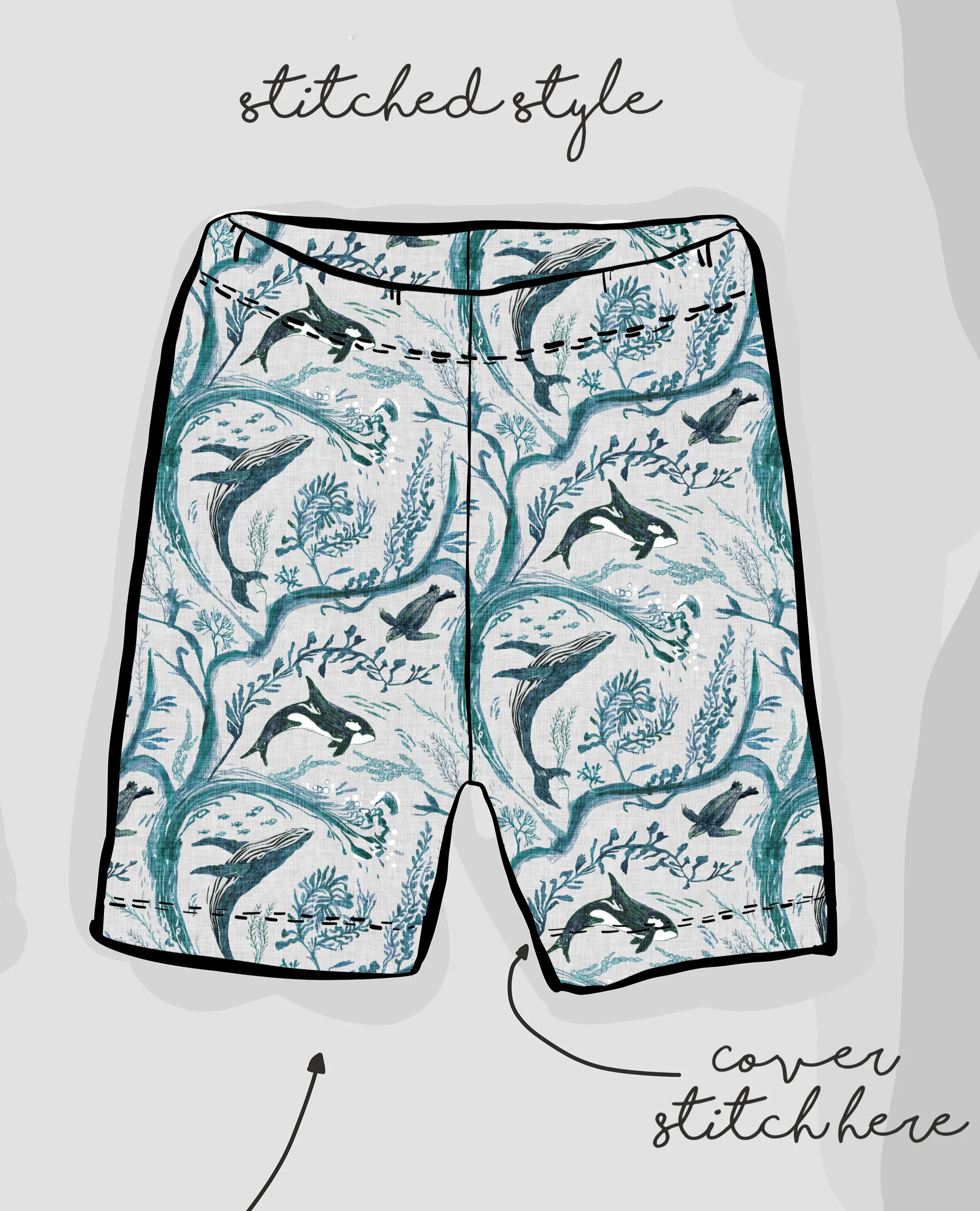 Whale Waves Slim Shorts | Ready To Post