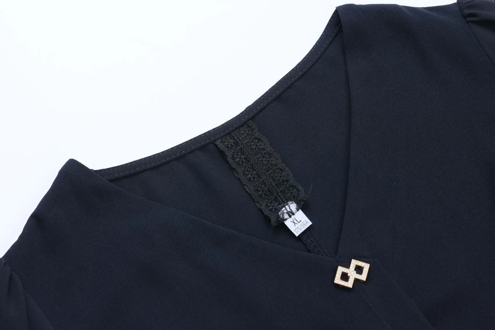 Women's Chic Solid Jersey Dress to Hide Belly and Enhance Waist