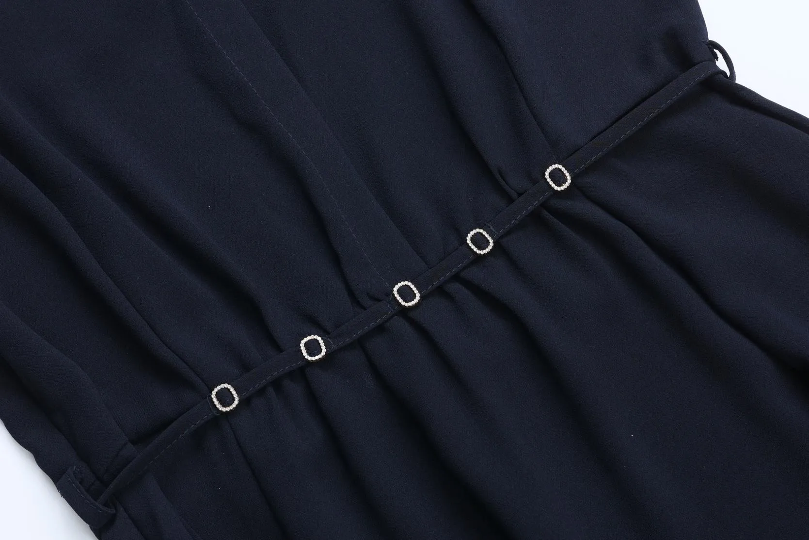 Women's Chic Solid Jersey Dress to Hide Belly and Enhance Waist