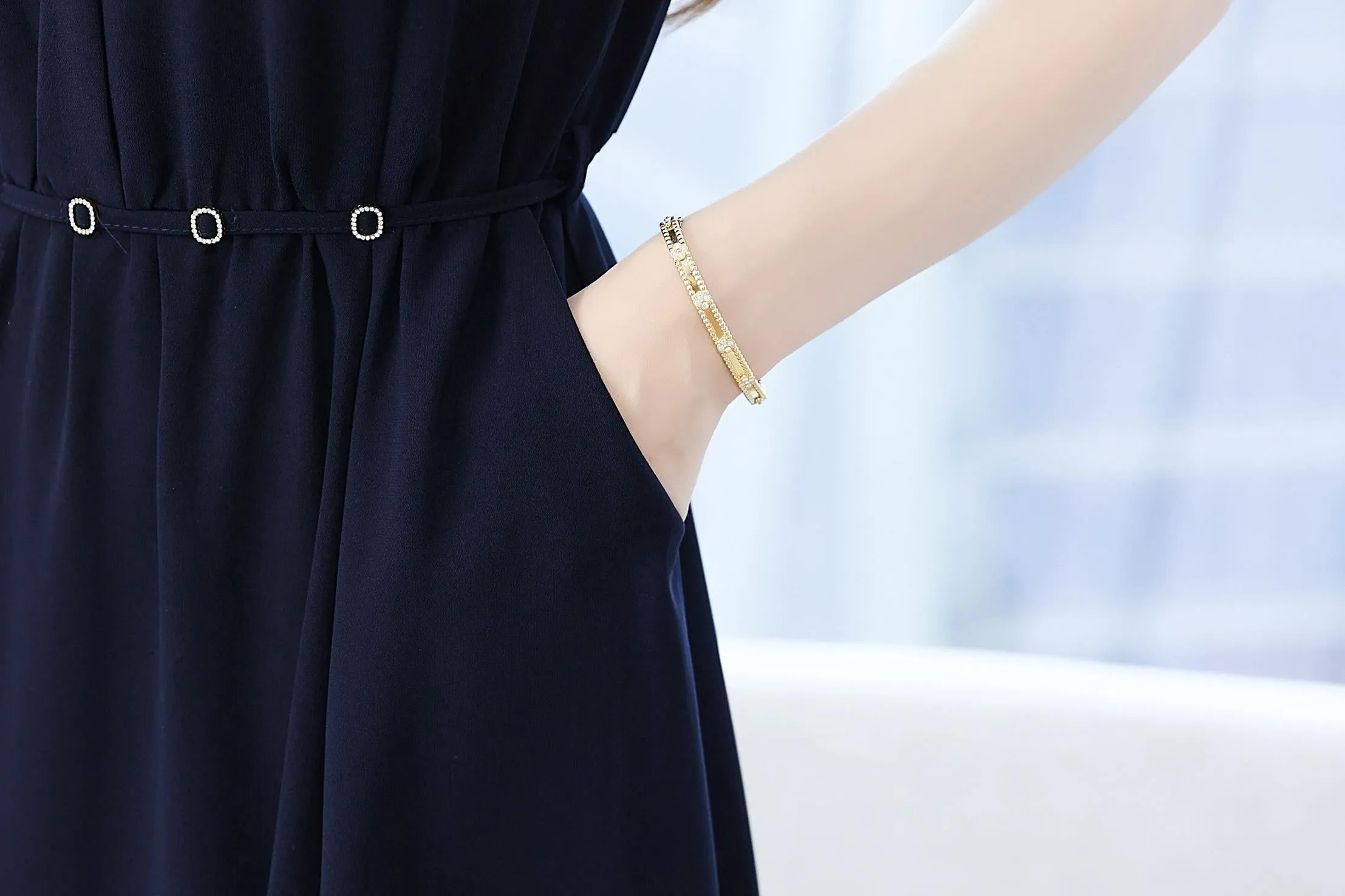 Women's Chic Solid Jersey Dress to Hide Belly and Enhance Waist