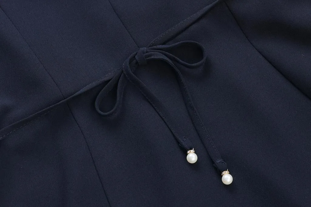 Women's Chic Solid Jersey Dress to Hide Belly and Enhance Waist