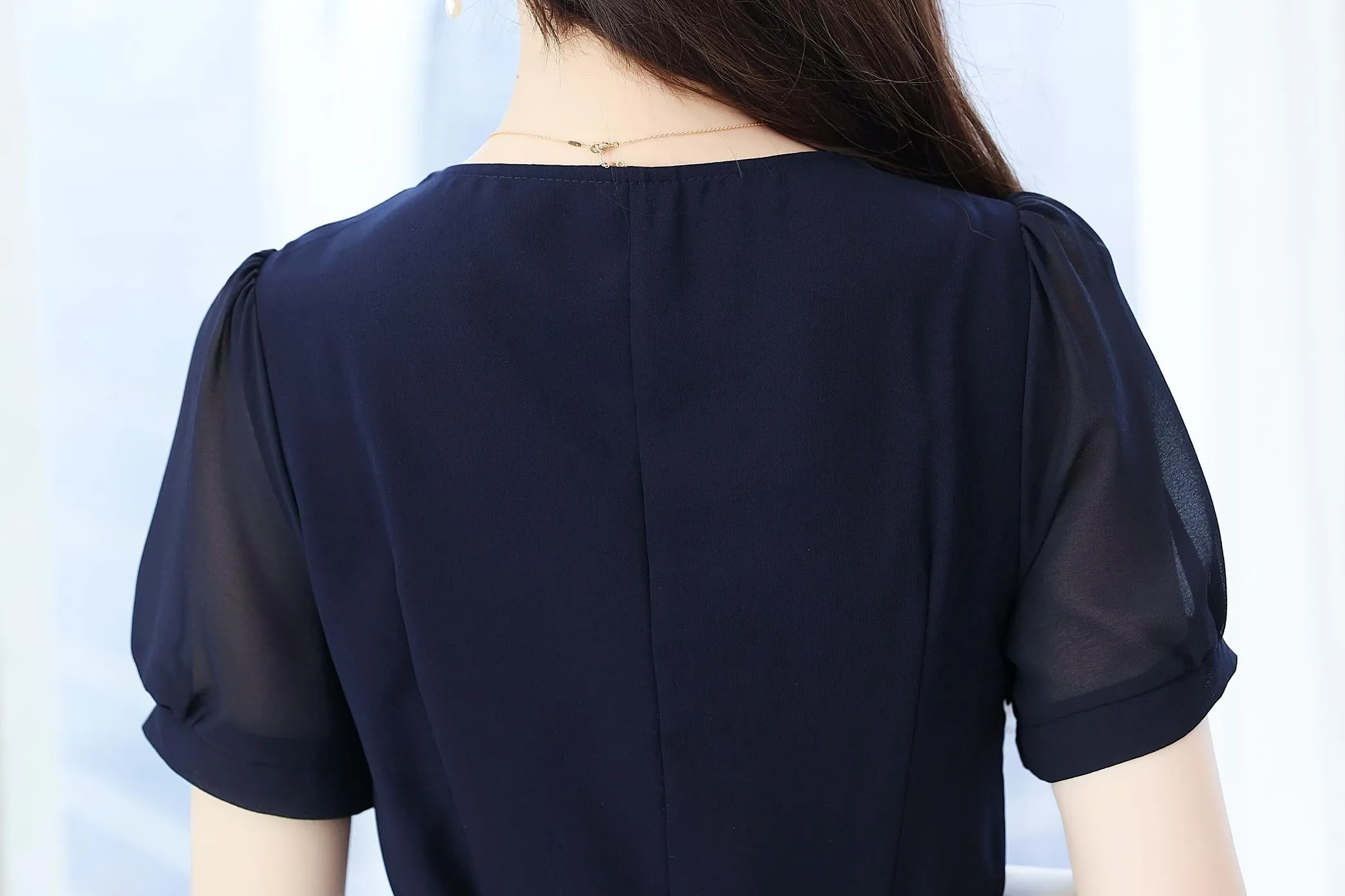 Women's Chic Solid Jersey Dress to Hide Belly and Enhance Waist