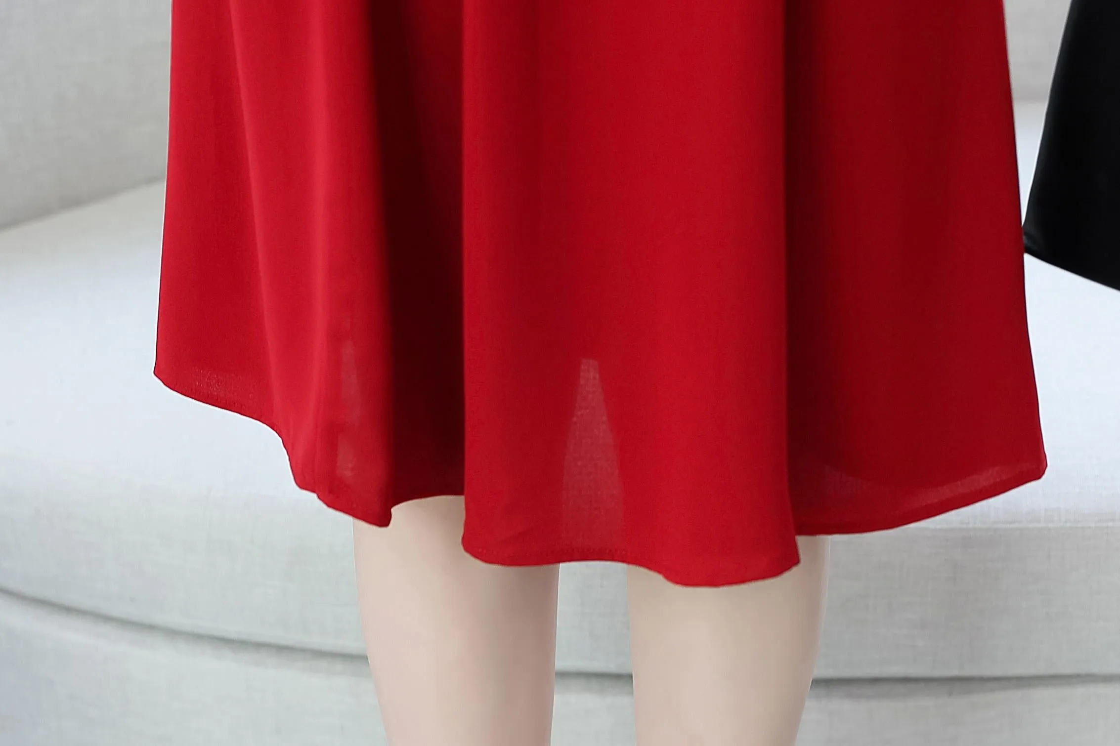 Women's Chic Solid Jersey Dress to Hide Belly and Enhance Waist