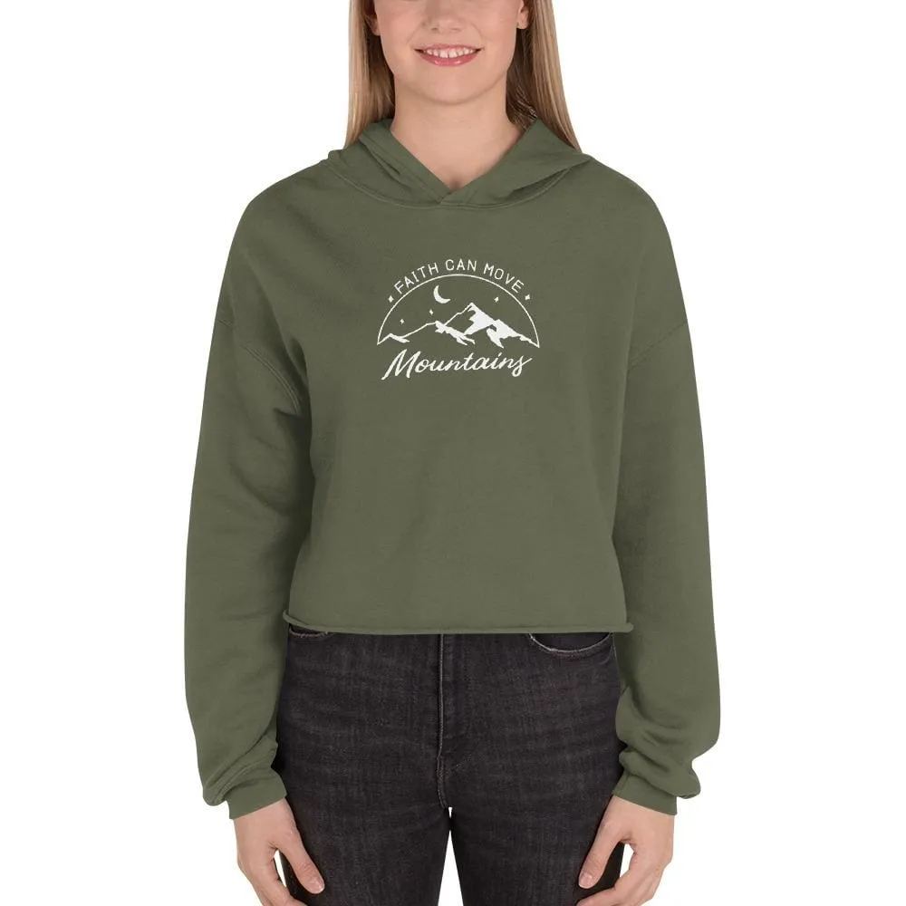 Women's Faith Can Move Mountains Crop Hoodie