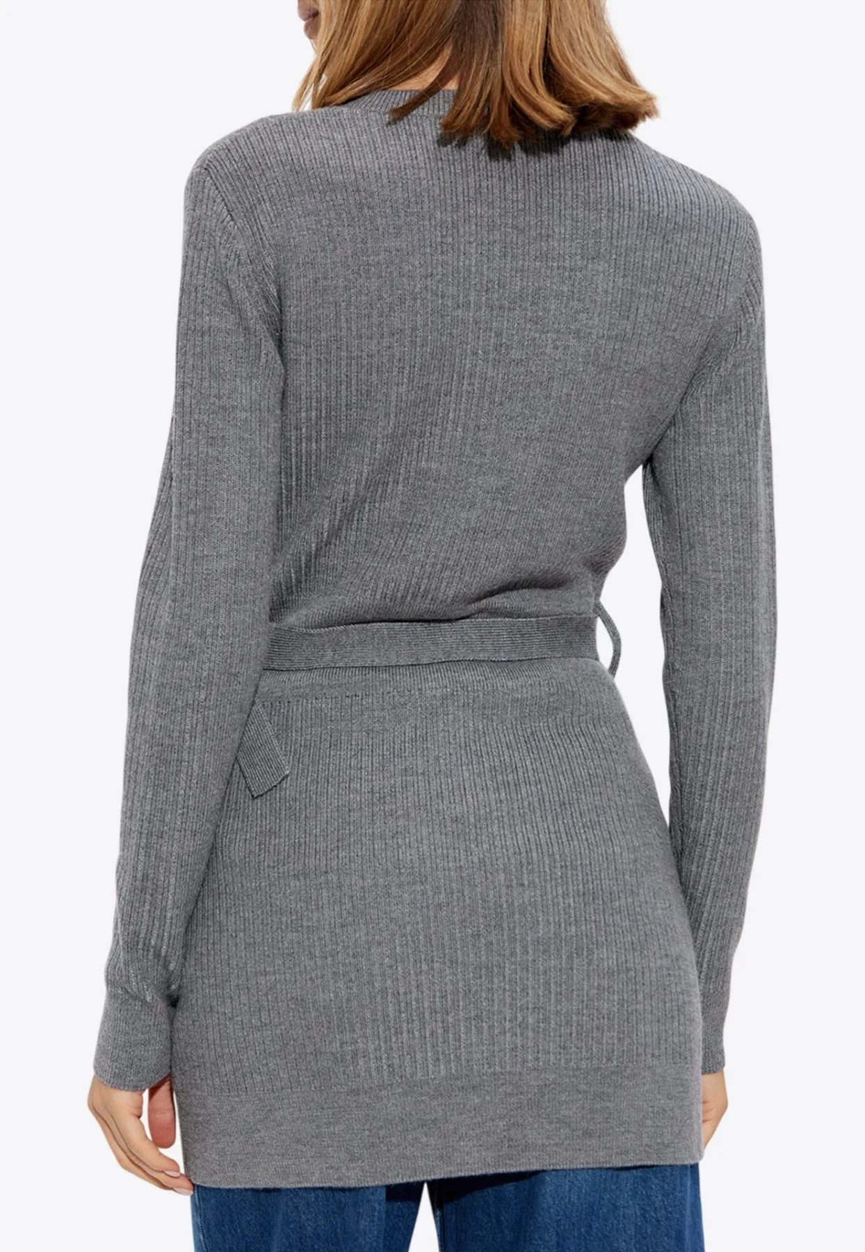 Wool Knit Fitted Mini Dress