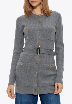Wool Knit Fitted Mini Dress