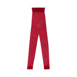 Wool Seamless Knit Leggings Milan, Red