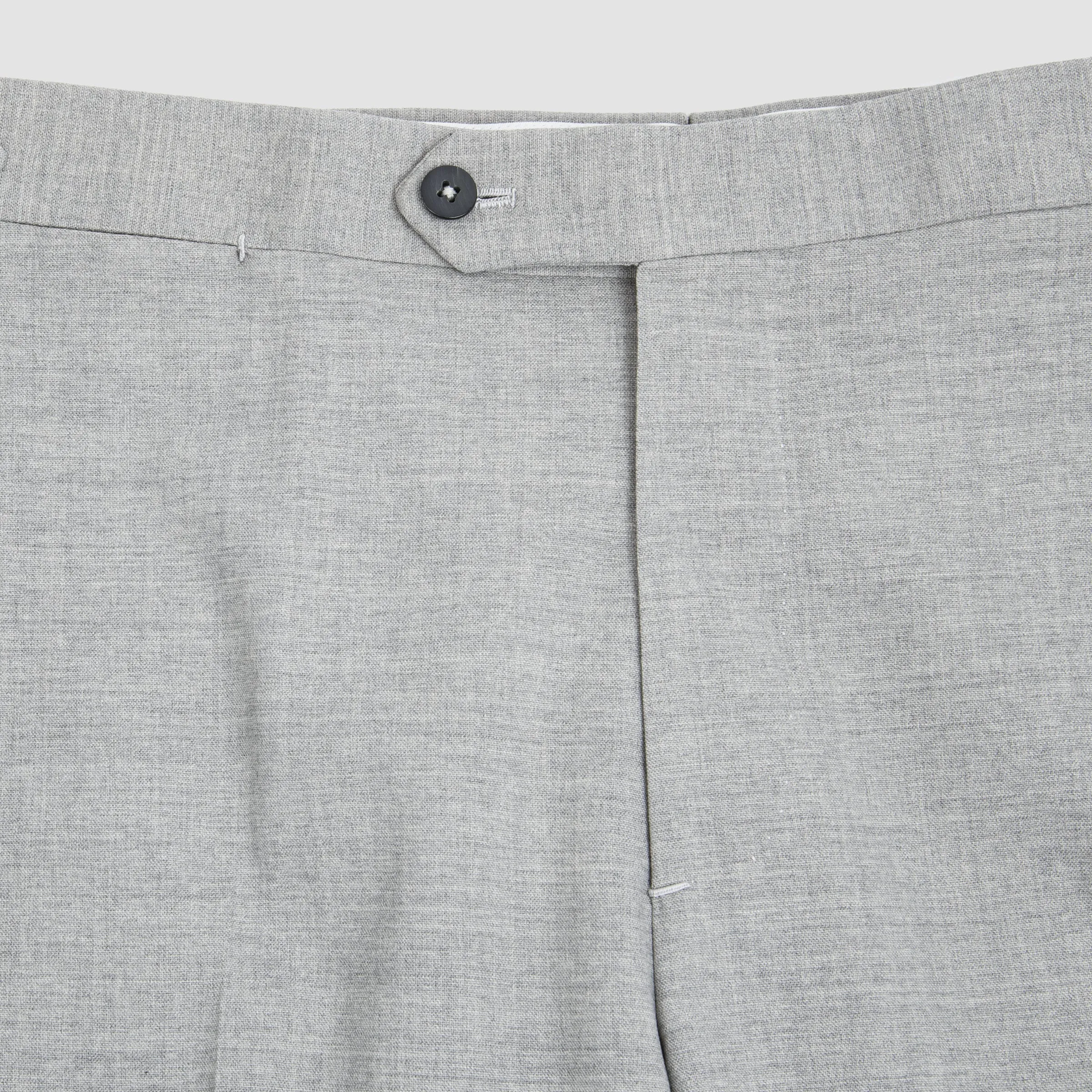 Wool Trousers with Side Tabs Light Gray