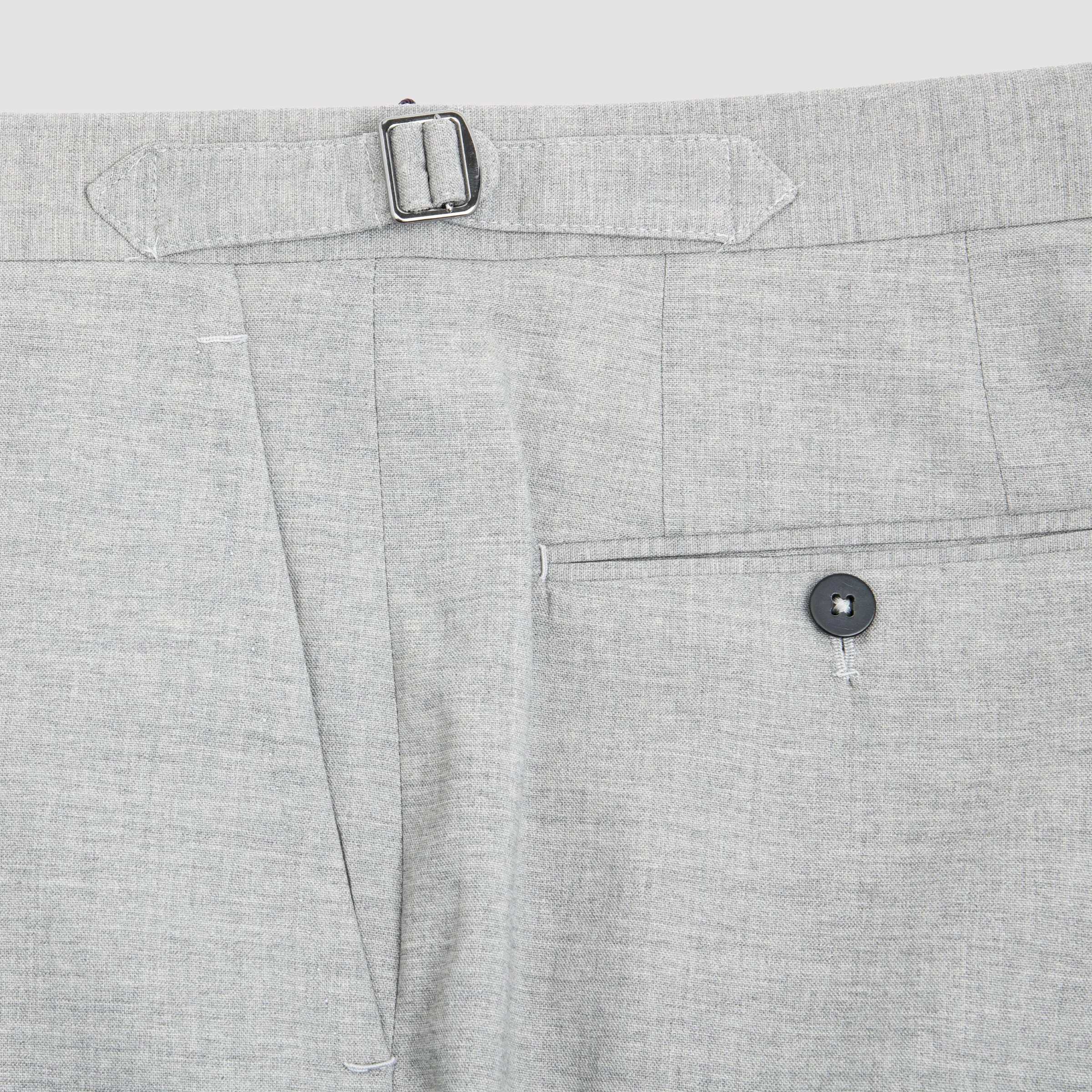 Wool Trousers with Side Tabs Light Gray