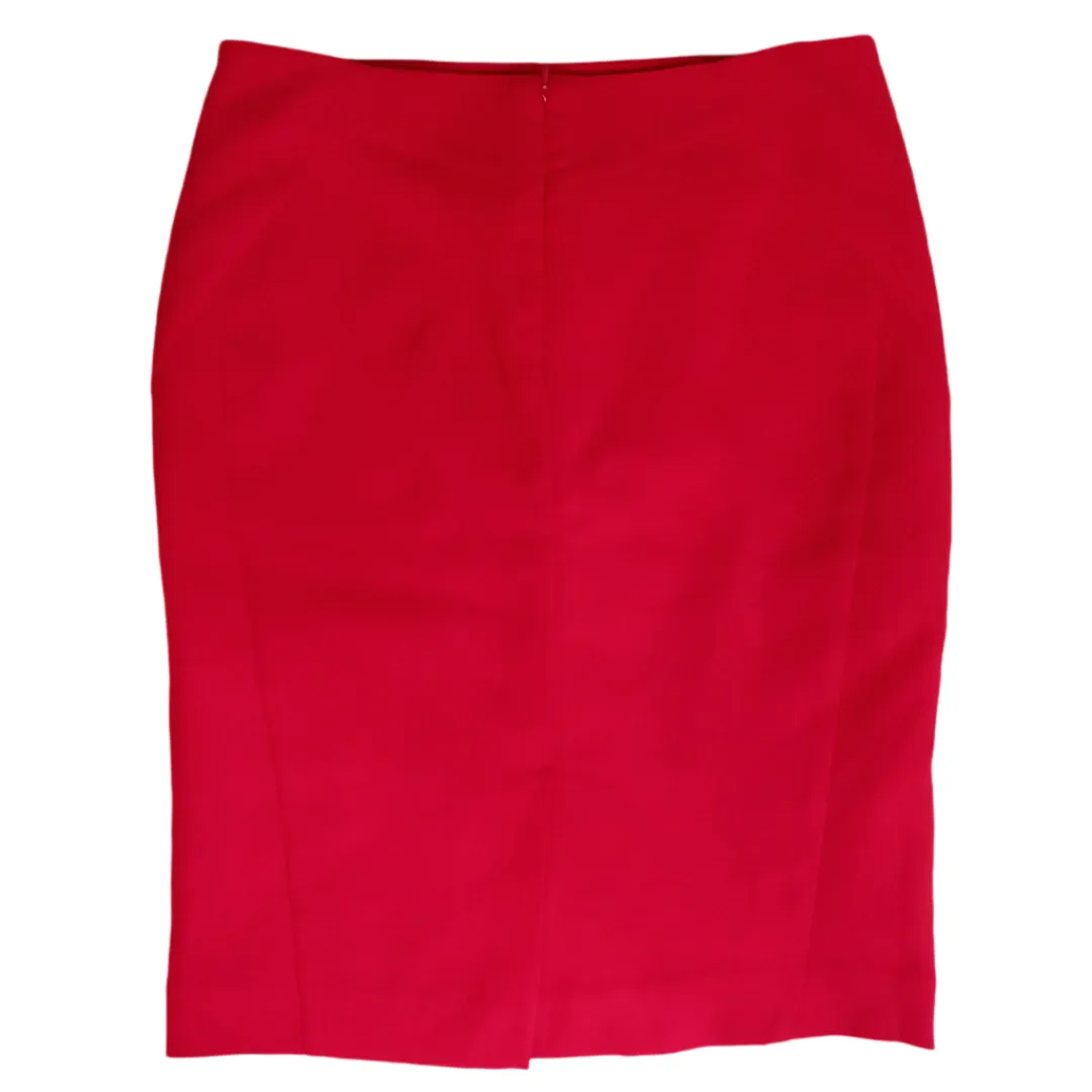 Worthington Red High-Waist Pencil Skirt
