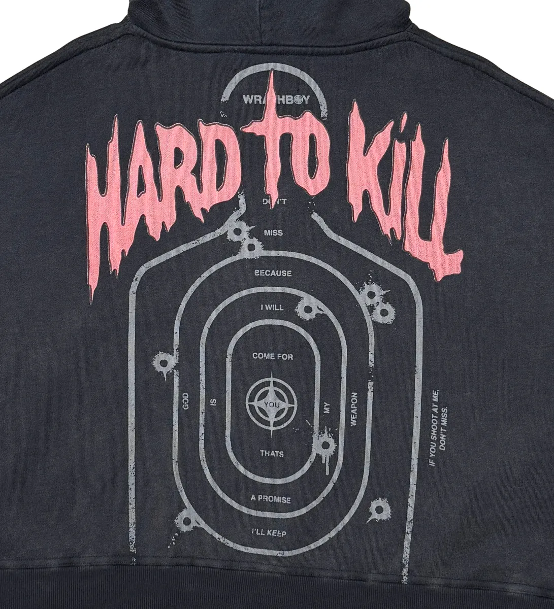 Wrathboy HARD TO KILL SKULL CROPPED HOODIE (BLACK)