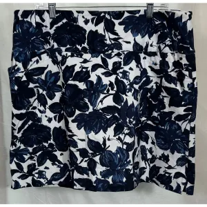XXL Navy Floral Print Skort with Built-In Shorts by S.C.&Co. Sportswear