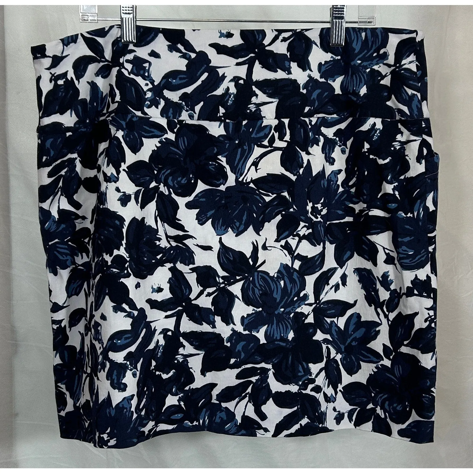 XXL Navy Floral Print Skort with Built-In Shorts by S.C.&Co. Sportswear