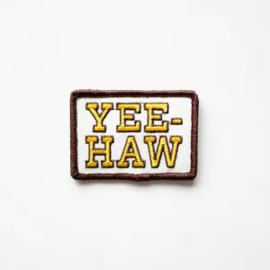 Yee-Haw Embroidered Iron on Patch - Western: No