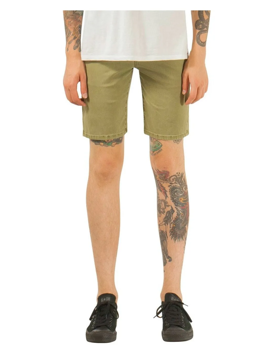 ZIGGY Denim - Starvin Marvin Chino Shorts - Sunbleached Pesto Part