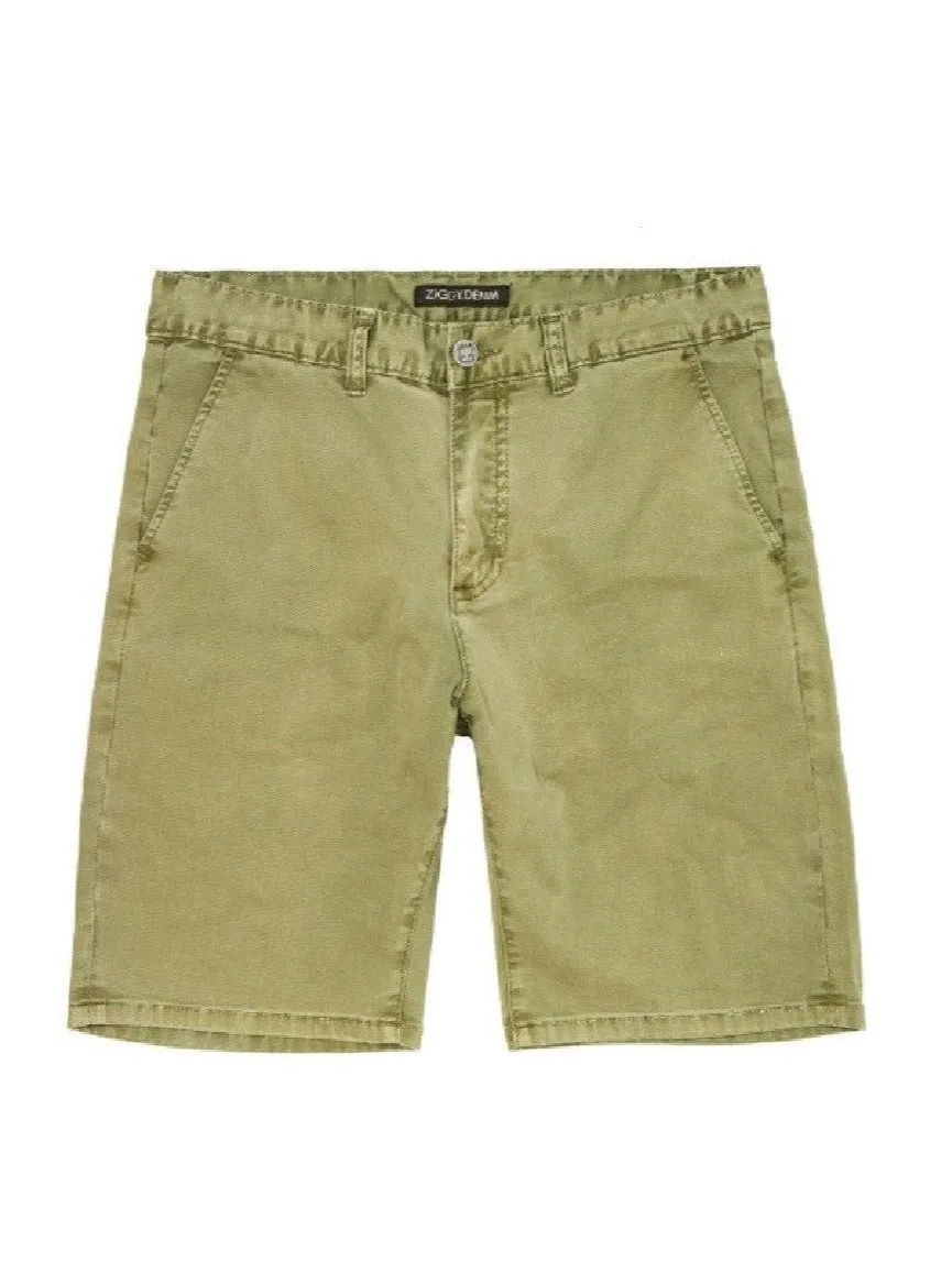 ZIGGY Denim - Starvin Marvin Chino Shorts - Sunbleached Pesto Part
