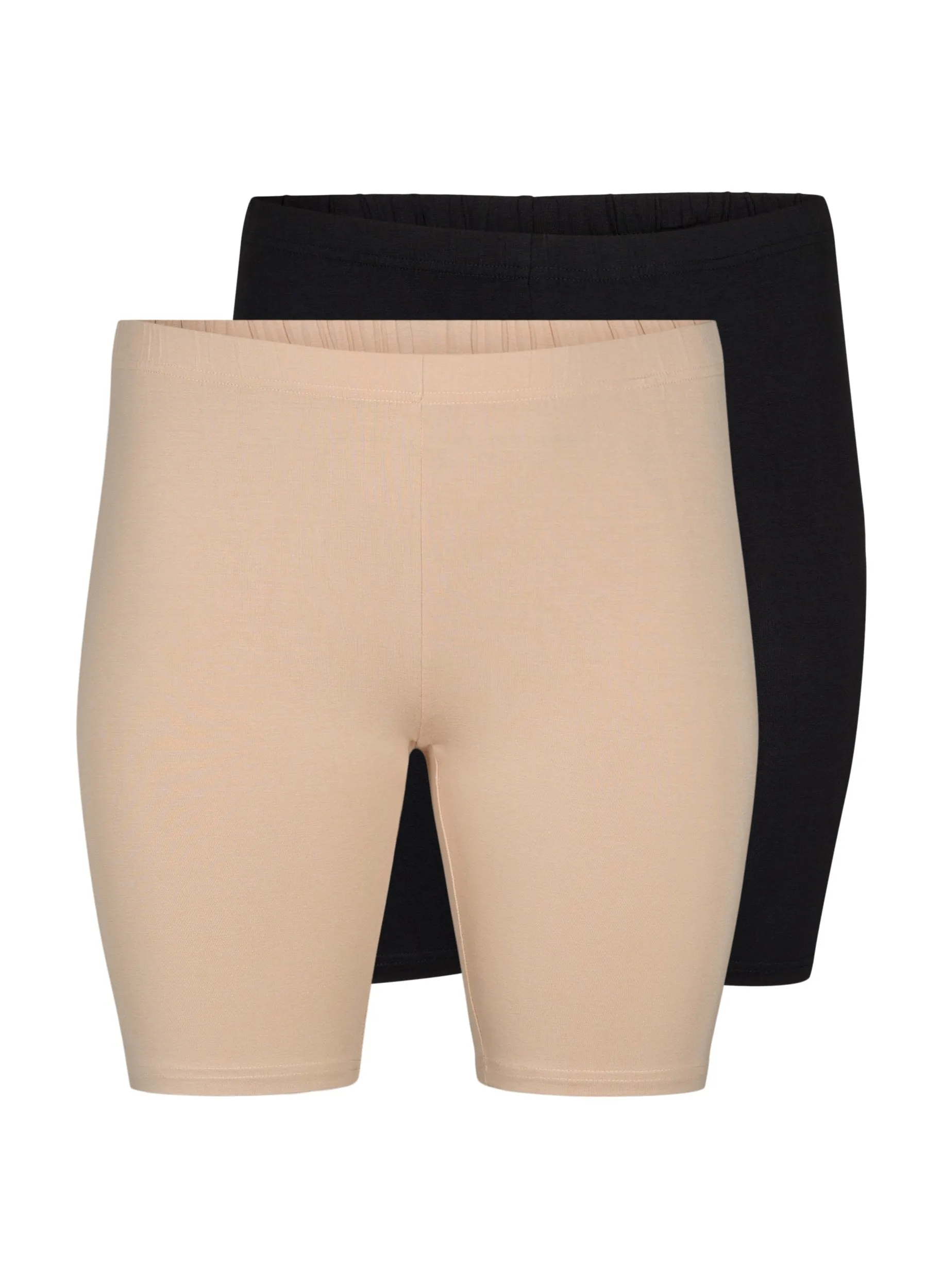 Zizzi Two Pack Shorts-Black and Beige